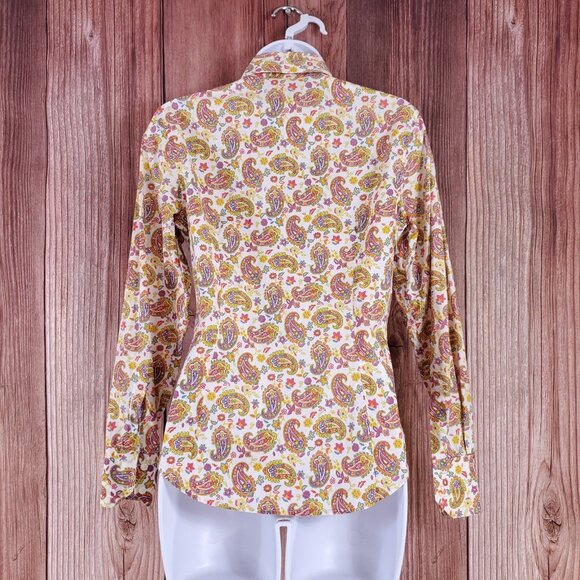 ETRO Milano Womens Size 40 US Small Paisley LS Button Up Shirt Made in Italy - Picture 6 of 14